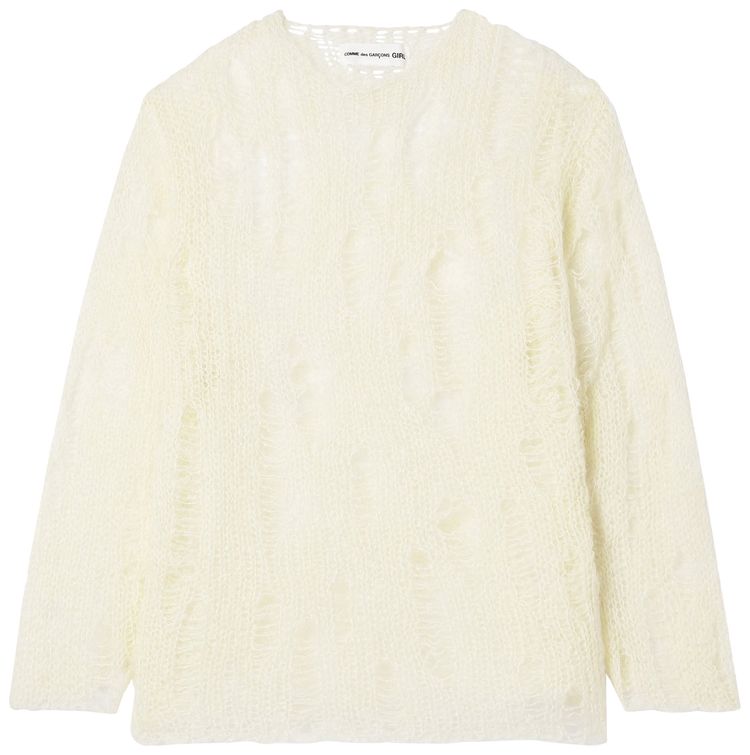 Comme des Garcons Girl Mohair Knit Jersey Off White