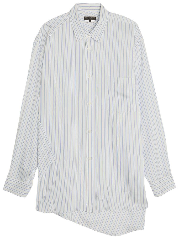 Comme des Garcons Homme Plus Acetate Rayon Stripe Shirt Off WhiteBlue