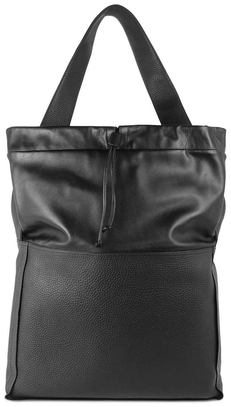 Dries Van Noten Drawstring Flap And Front Pocket Shoulder Bag Black