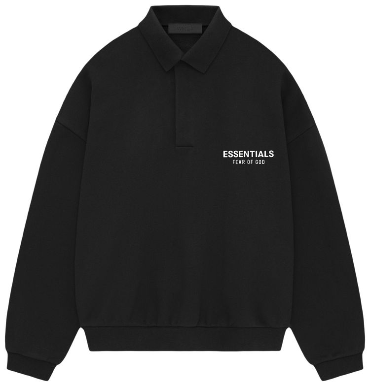Fear of God Essentials Fleece Polo Black