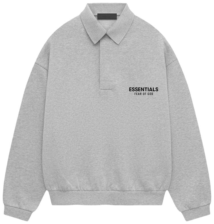 Fear of God Essentials Fleece Polo Light Heather Grey