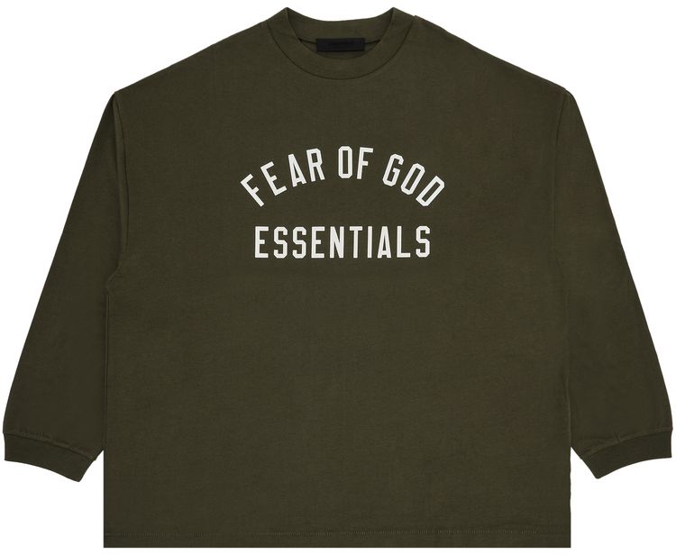Fear of God Essentials Jersey Long Sleeve Tee Military