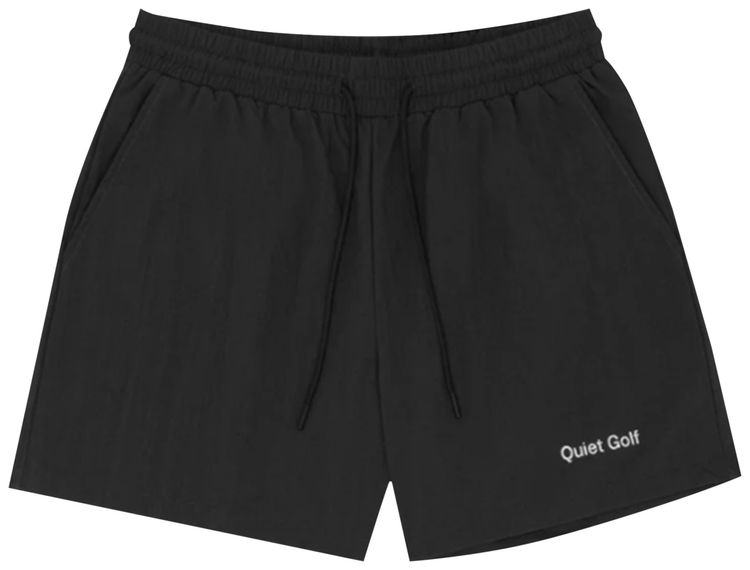 Quiet Golf Typeface Shorts Black
