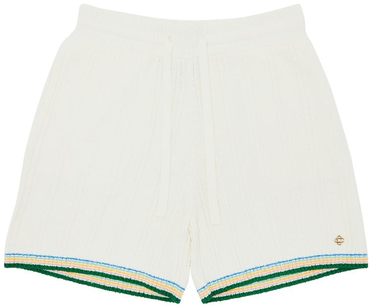 Casablanca Rib Effect Boucle Shorts White
