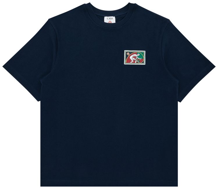 Casablanca Fibonacci Patch Oversized T Shirt Navy