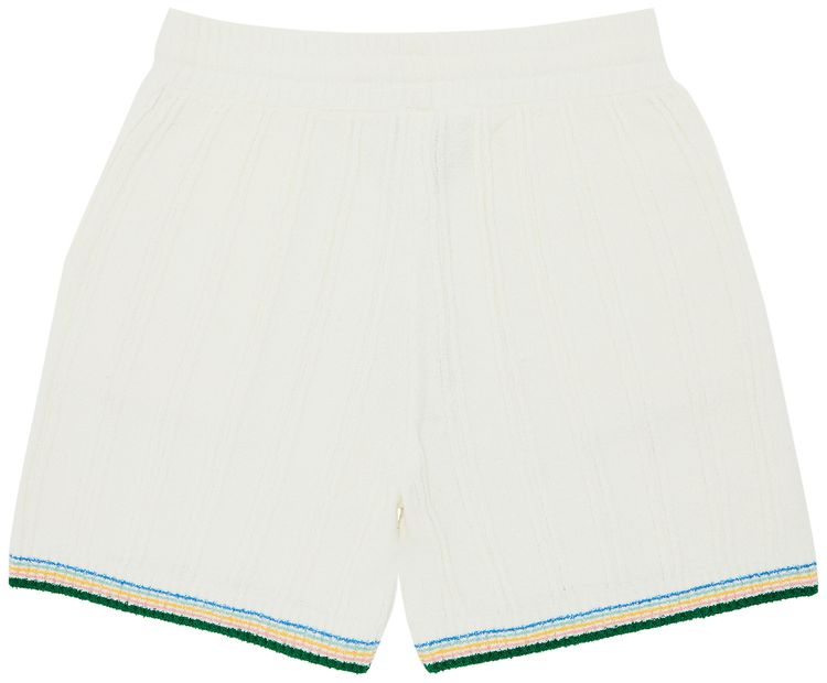 Casablanca Rib Effect Boucle Shorts White