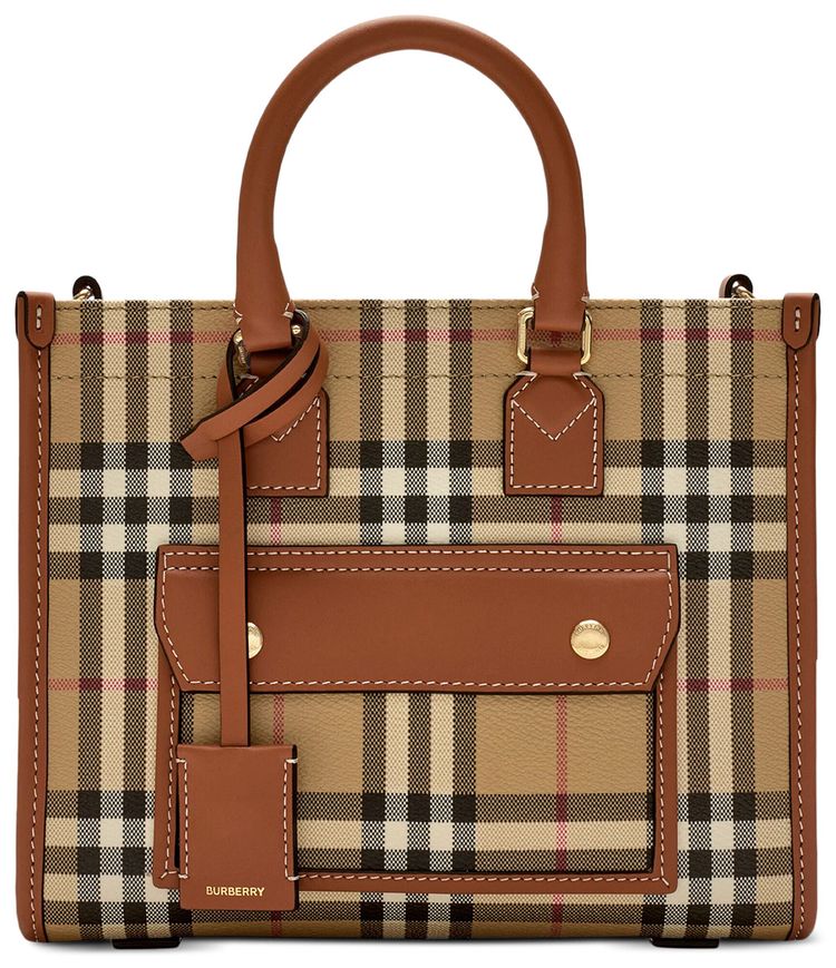 Burberry Mini Freya Tote Bag Briar Brown