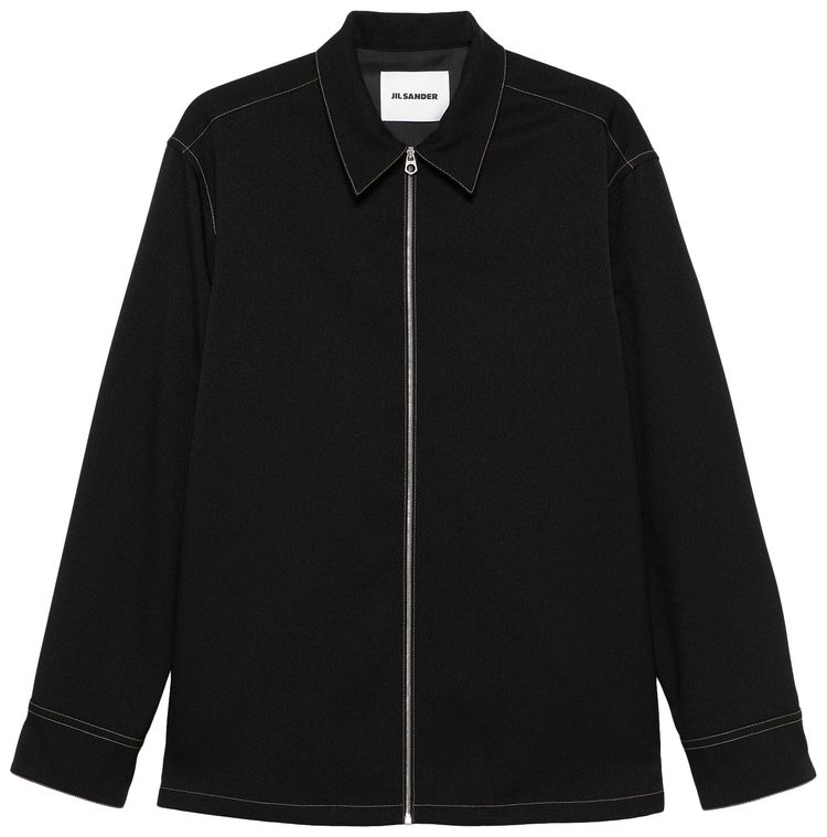 Jil Sander Zip Up Shirt Black