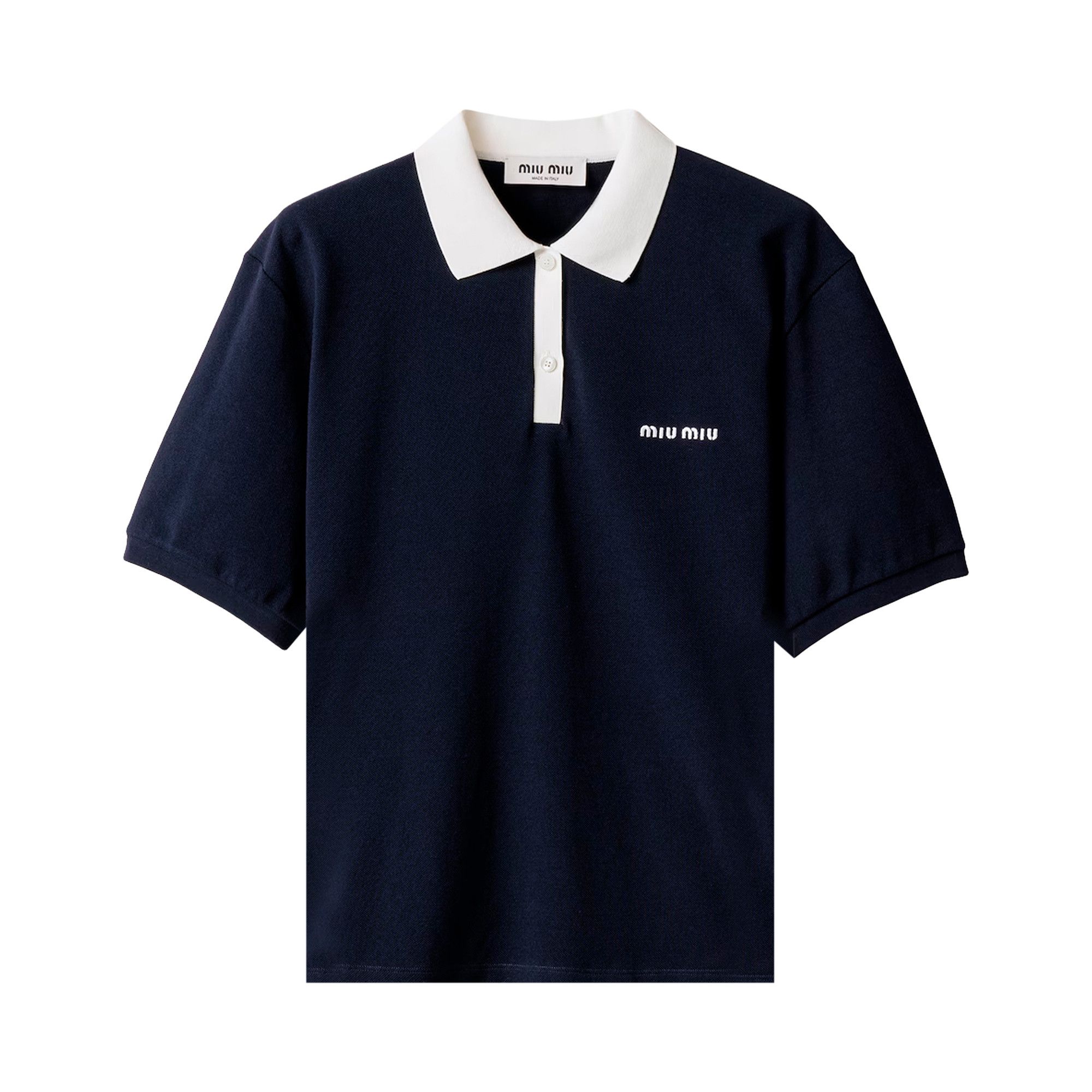 Buy Miu Miu Logo Embroidered Polo Shirt 'Blue' - MJN559 14RW Buy Miu Miu Logo Embroidered Polo Shirt 'Blue' - MJN559 14RW