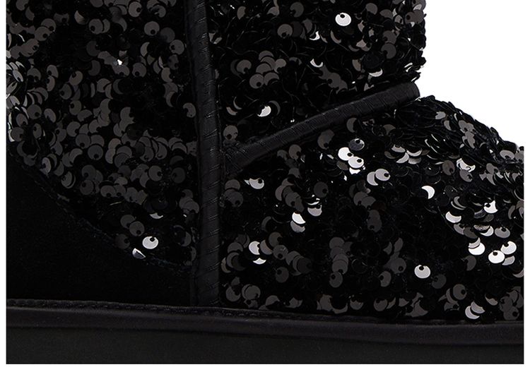 Wmns Classic Short Chunky Sequin   Black