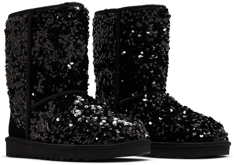 Wmns Classic Short Chunky Sequin   Black
