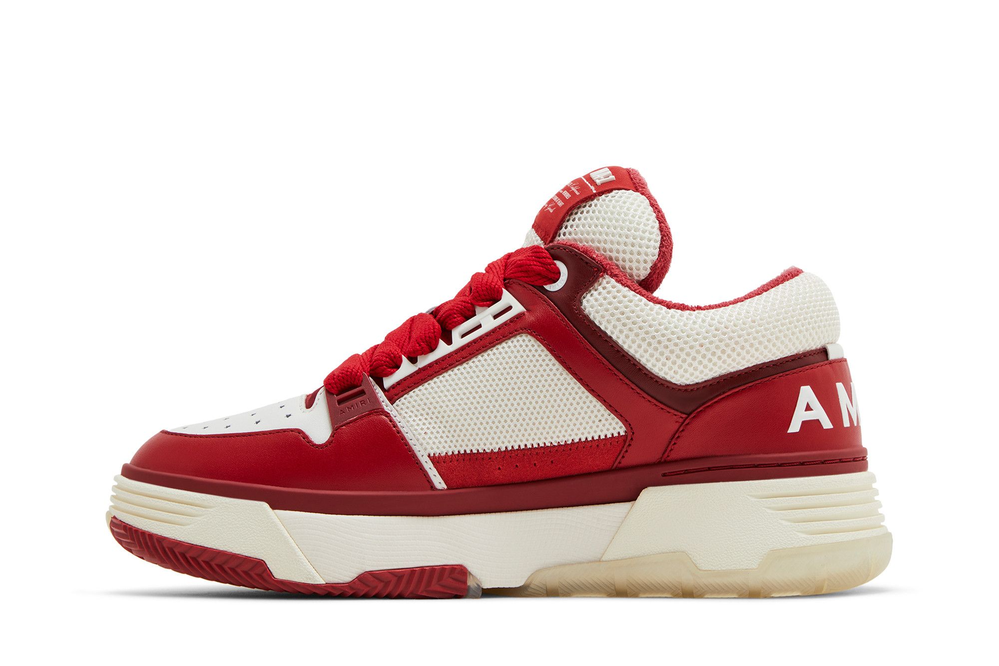 25SS◆AMIRI◆MA-1 スニーカー ALABASTER レザー ロゴ MA-1 - Alabaster Red | AMIRI