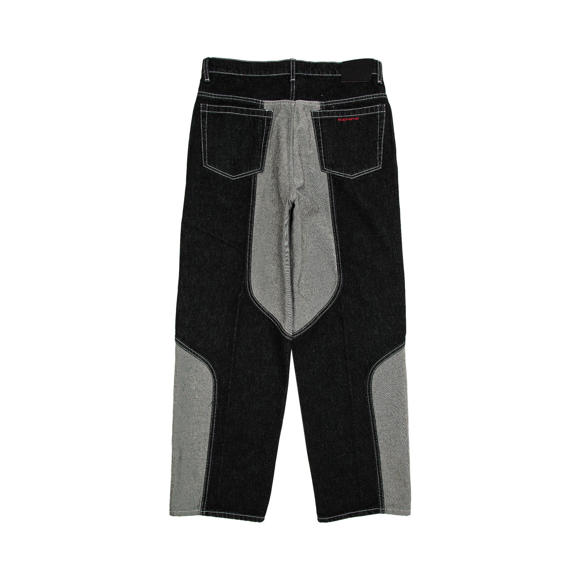 Supreme 2-Tone Paneled Baggy Jean 黒　34 Supreme Paneled Stripe Baggy Jean Black | eBay