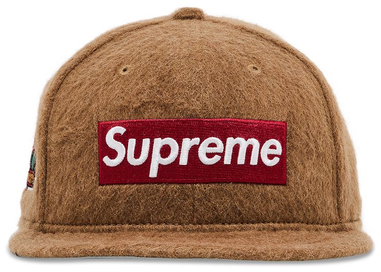 Supreme Mohair Box Logo New Era Camel