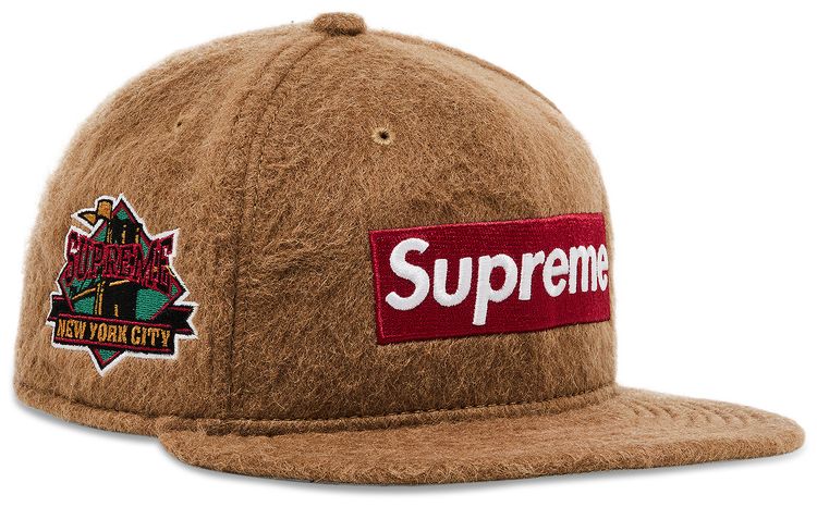 Supreme Mohair Box Logo New Era Camel