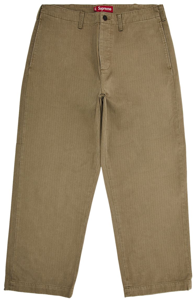 Supreme Washed Herringbone Chino Pant Olive