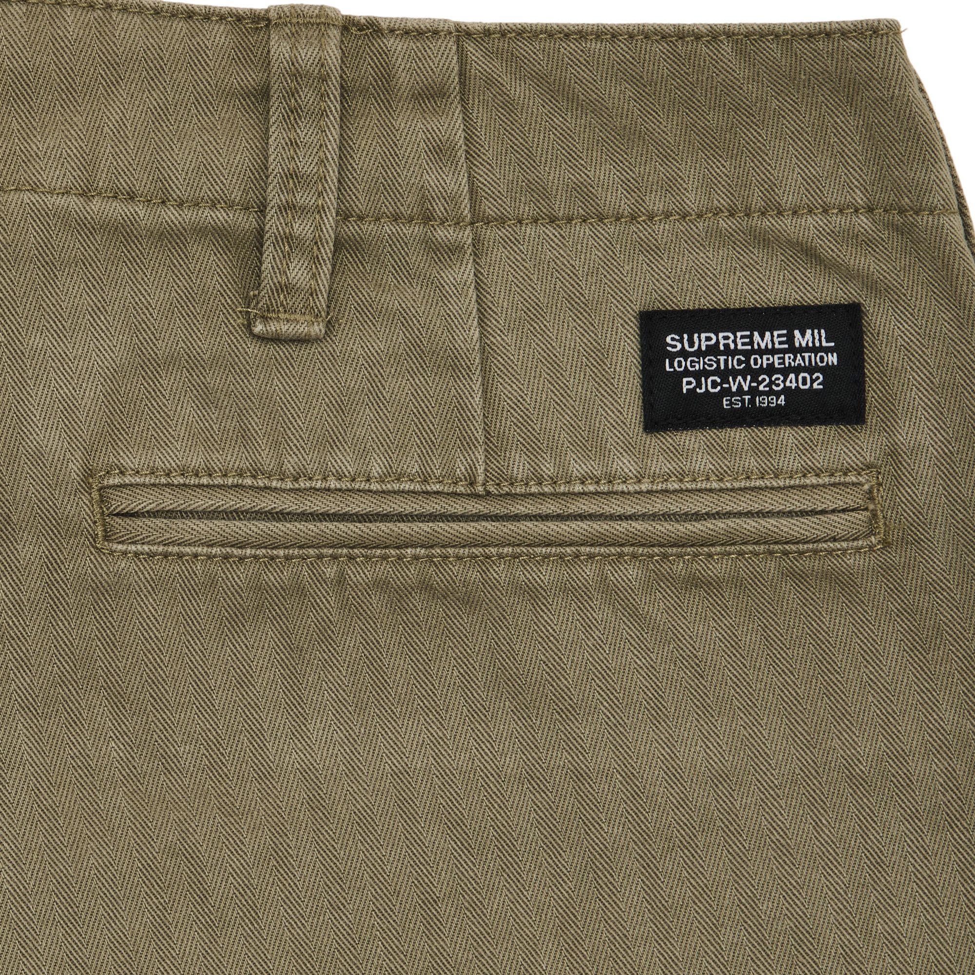 Supreme Washed Herringbone Chino Pant Khaki Men's - FW24 - US
