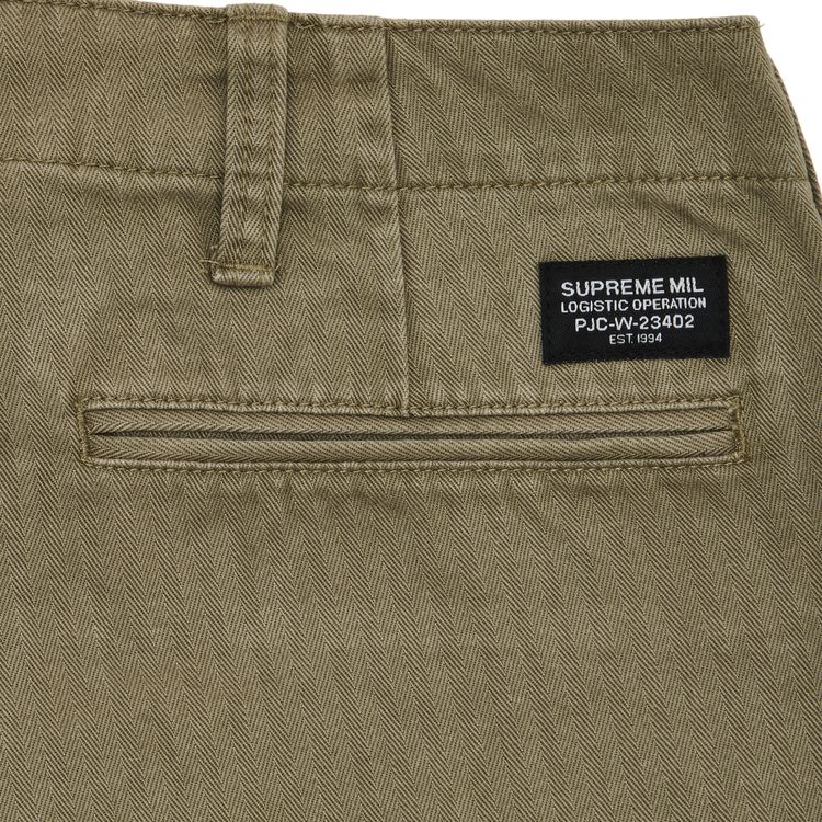 Supreme Washed Herringbone Chino Pant Olive