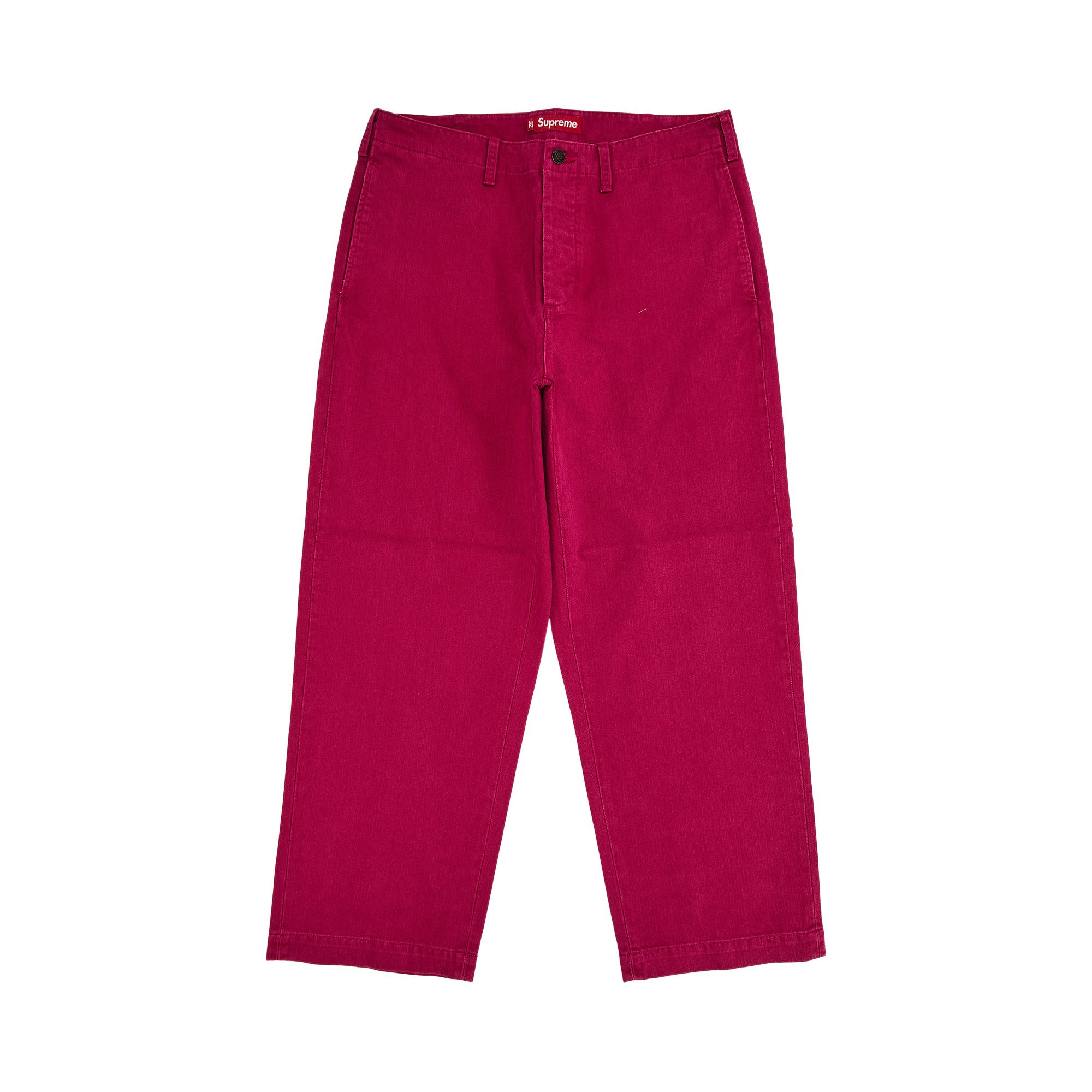 Size 30 Supreme Washed Herringbone Chino Pant 'Plum'