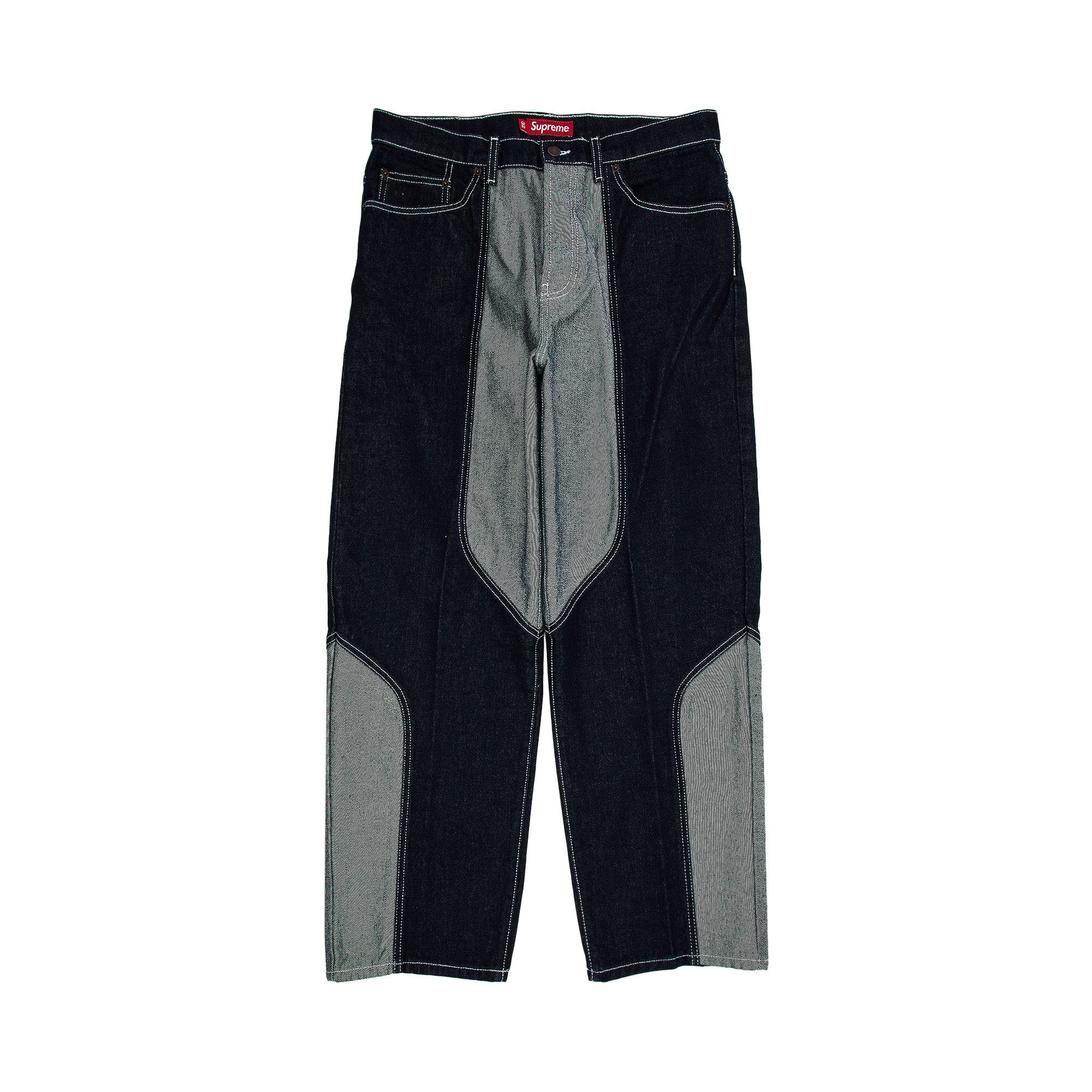 パンツ Supreme 2-Tone Paneled Baggy Jean Blue Supreme 2-Tone Paneled Baggy Jean (FW24) - $188