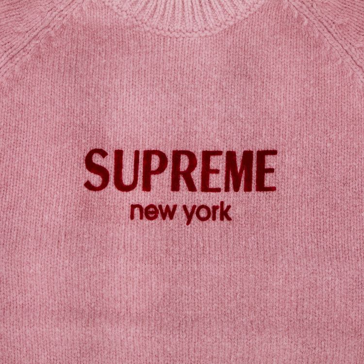 Buy Supreme Flocked Logo Sweater 'Pink' FW24SK3 PINK GOAT