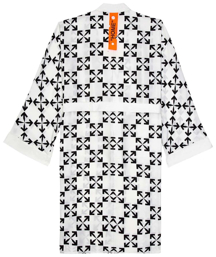 Off White Arrow Pattern Robe BlackWhite