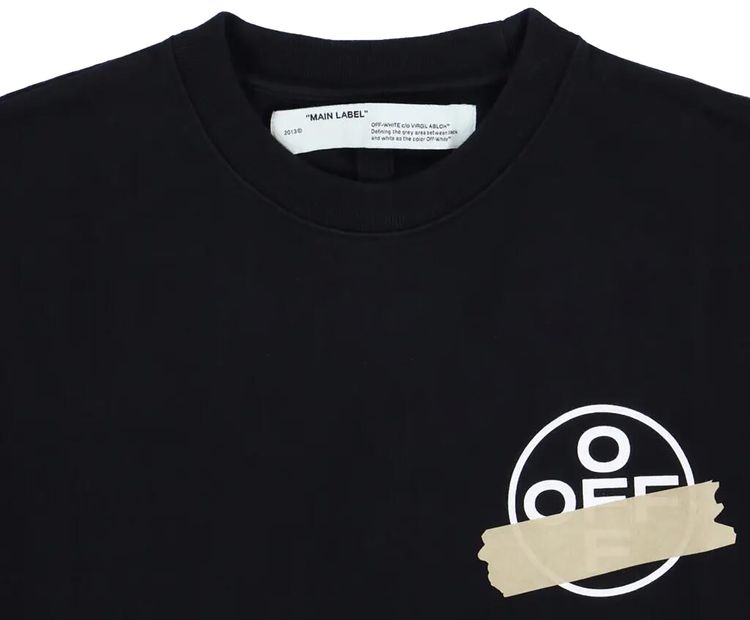 Off White Tape Arrows Slim Crewneck BlackBeige