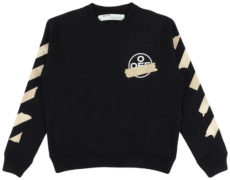 Off White Tape Arrows Slim Crewneck BlackBeige