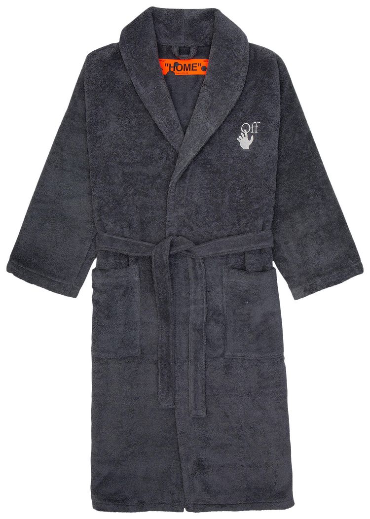 Off White Arrow Leaves Bathrobe Grey