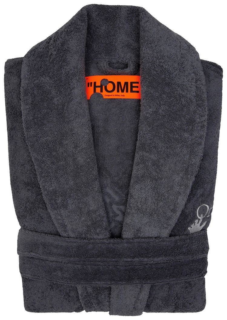 Off White Arrow Leaves Bathrobe Grey
