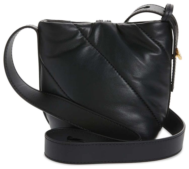 Off White Nailed Quilted Leather Bucket Bag Black