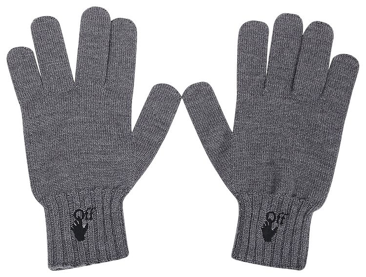 Off White Hand Off Wool Gloves Grey