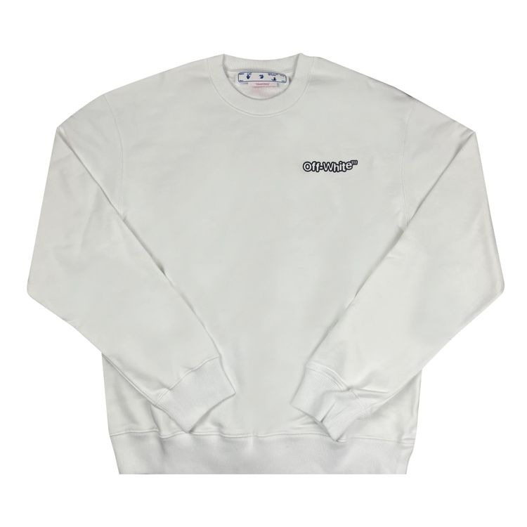 Off White TM Logo Print Crewneck WhiteBlack