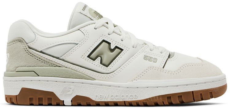 New Balance 550 Big Kid White Olive Gum