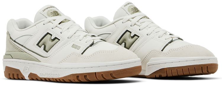 New Balance 550 Big Kid White Olive Gum