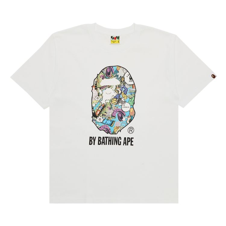 BAPE Comic Art Ape Head Tee White
