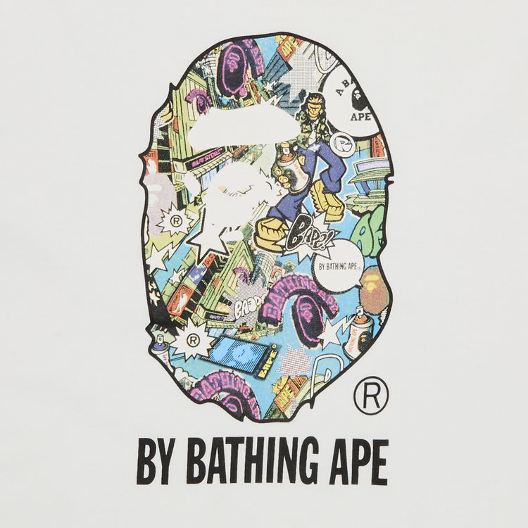 BAPE Comic Art Ape Head Tee White
