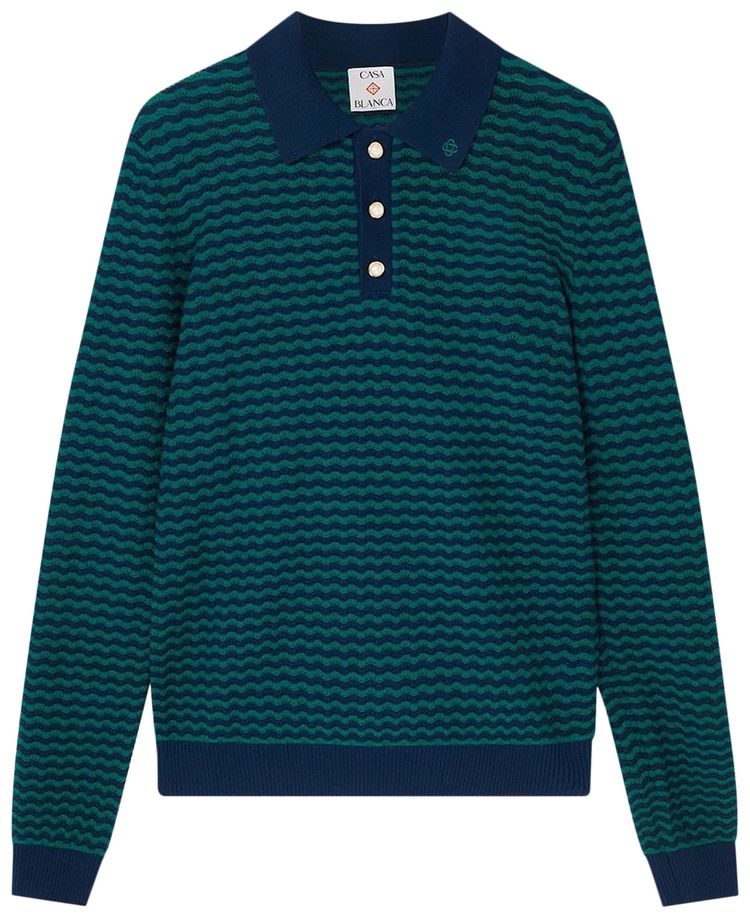 Casablanca Mini Wave Polo NavyGreen
