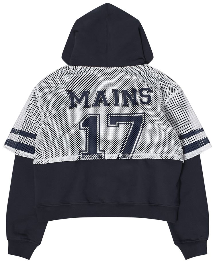 MAINS Mesh Layer Hoodie BlueWhite