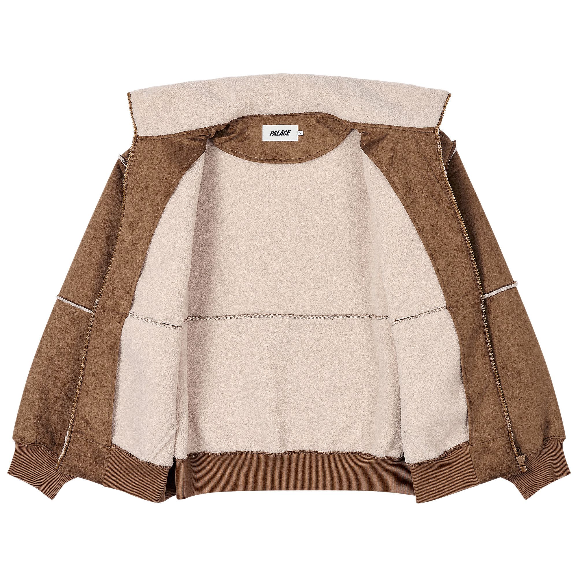 Buy Palace Sherpa Faux Suede Funnel 'Caked Brown' - P27JK217 | GOAT