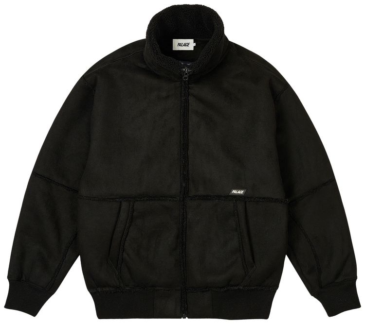 Palace Sherpa Faux Suede Funnel Black