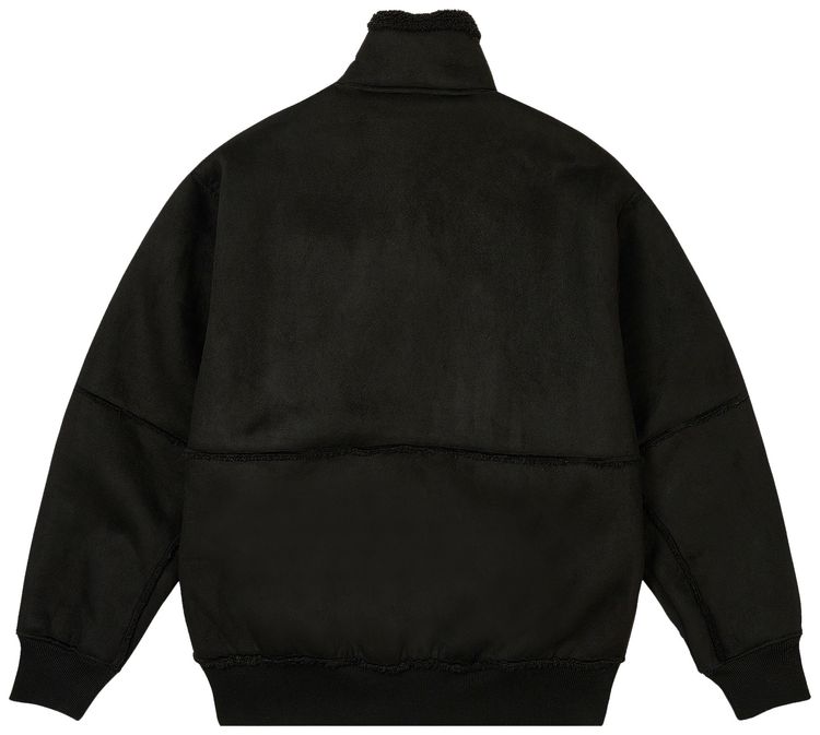 Palace Sherpa Faux Suede Funnel Black