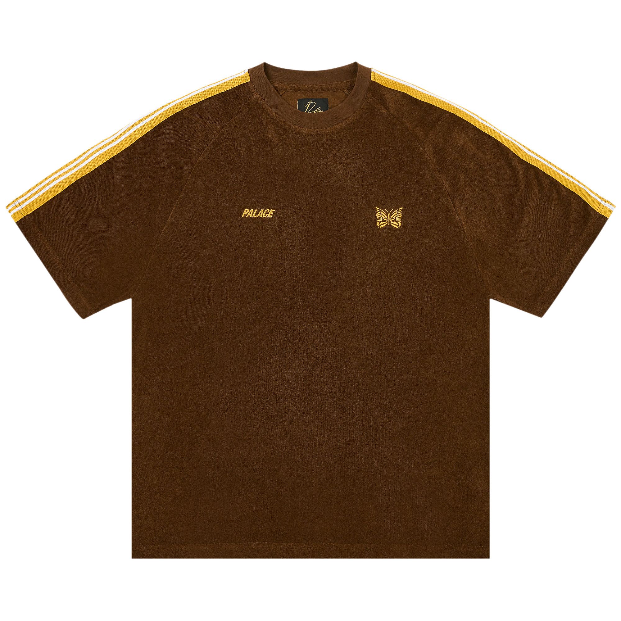 Buy Palace x Needles Towelling T-Shirt 'Brown' - P27NDES003 | GOAT