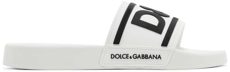 Dolce  Gabbana Slides DG Logo   White Black