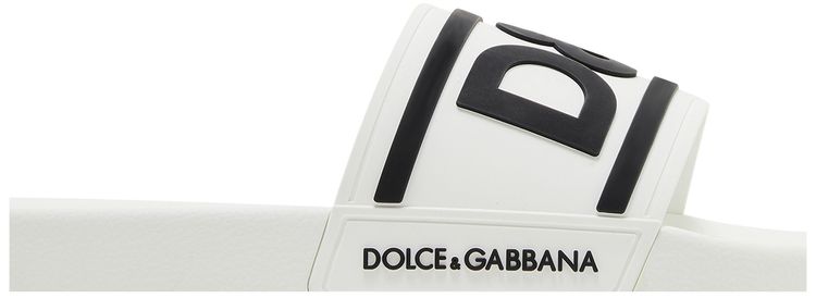 Dolce  Gabbana Slides DG Logo   White Black