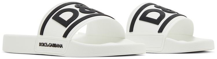 Dolce  Gabbana Slides DG Logo   White Black