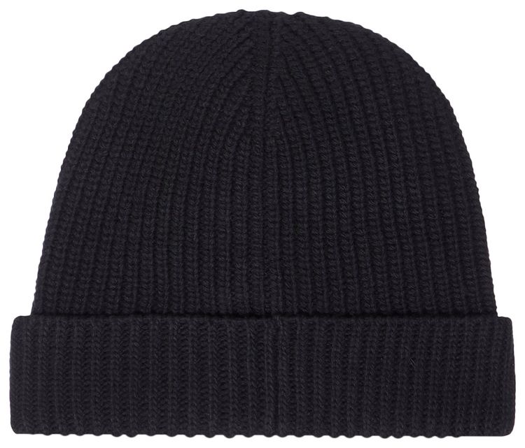 CELINE Triomphe Logo Flocked Beanie Black