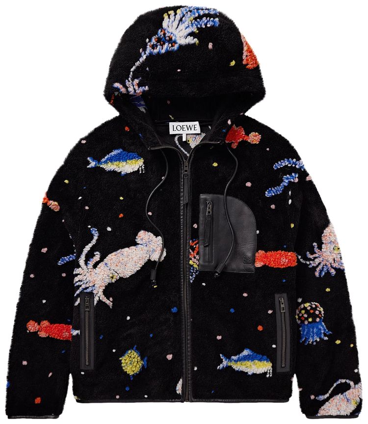 Loewe Hooded Jacket BlackMulticolor