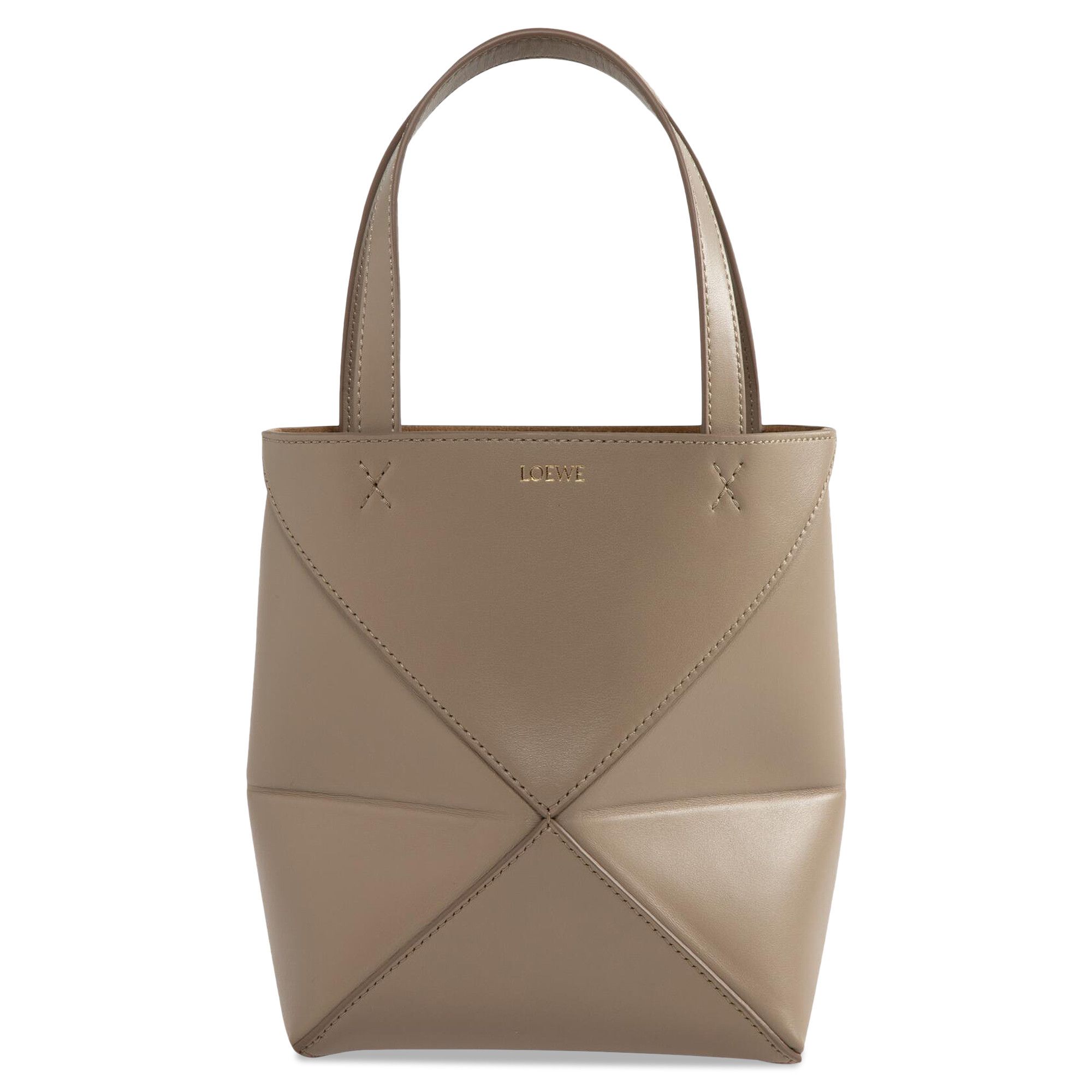Buy Loewe Mini Puzzle Fold Tote Bag 'Sand' - A657V25X01 2150
