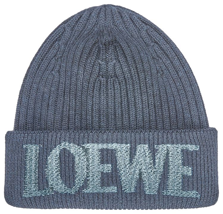 Loewe Wool Beanie Grey Blue